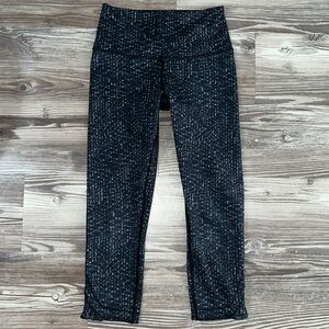 Lululemon True Self Crop II Samba Snake Battleship Black Leggings